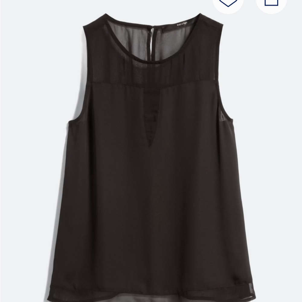 Black Sleeveless Blouse with Round Neckline